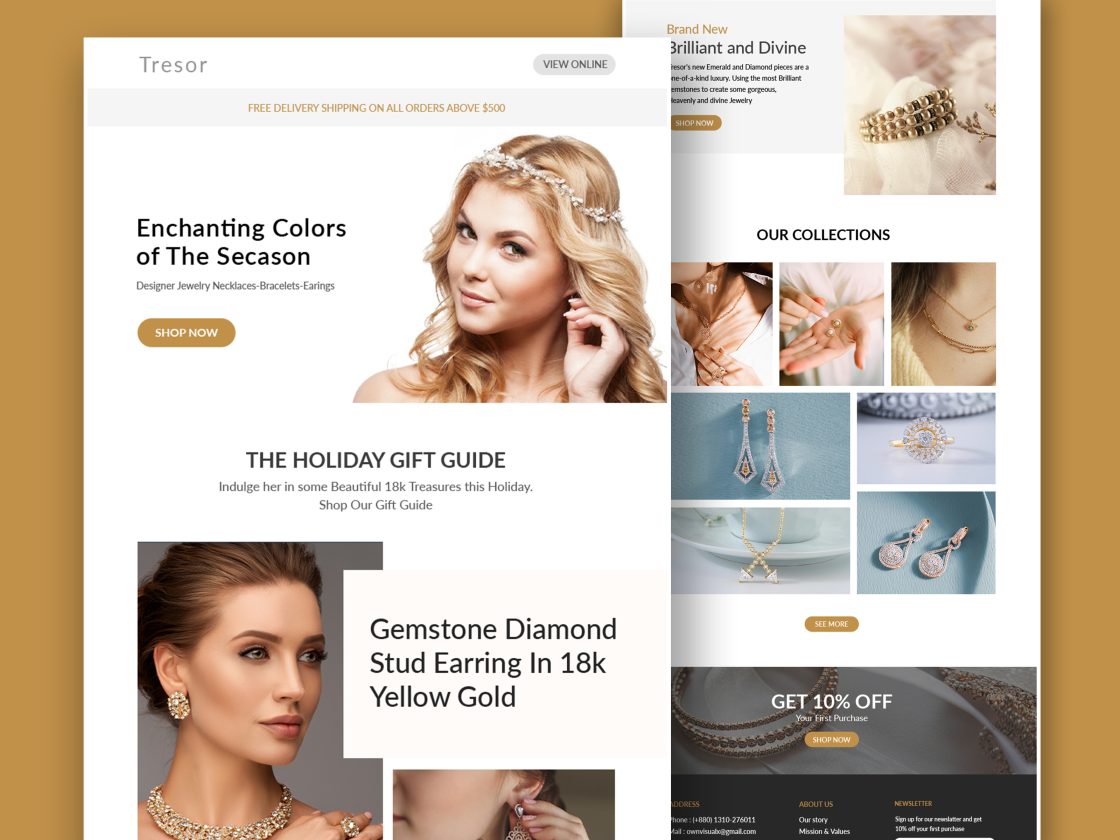 Jewelry & Necklaces Email Template Design & Develop