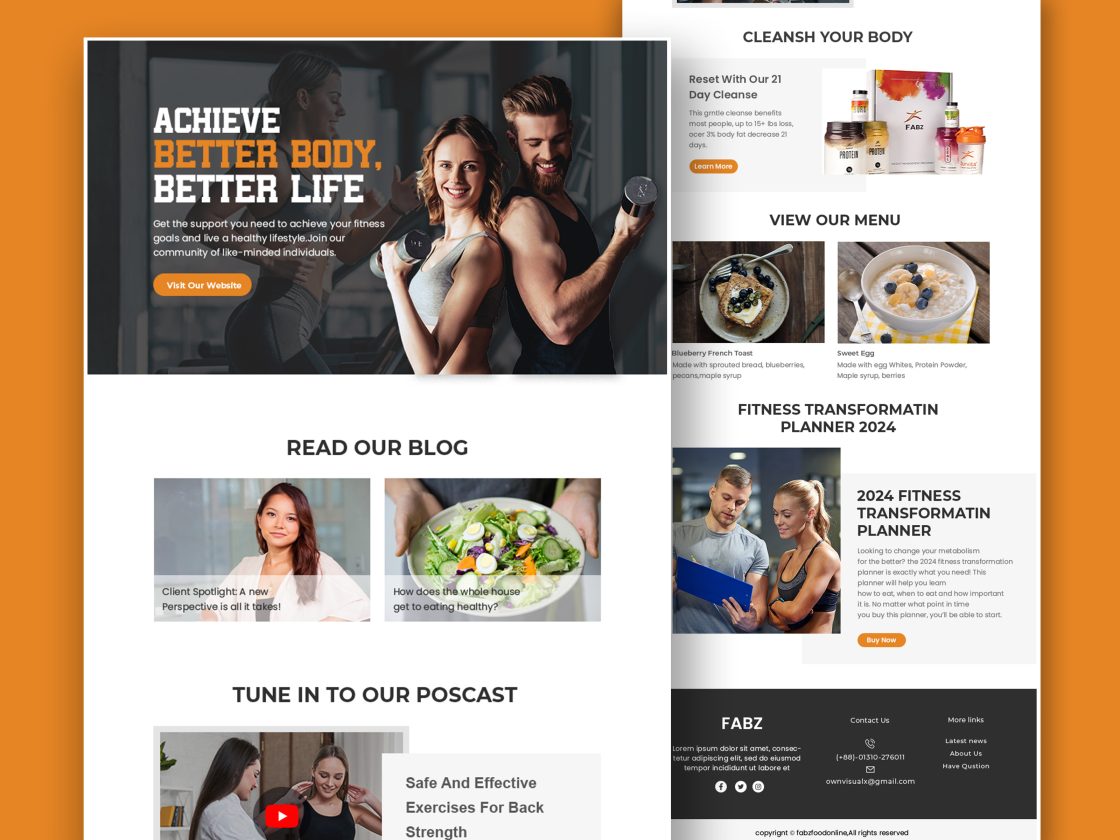 Fitness Trainer Email Template Design & Develop