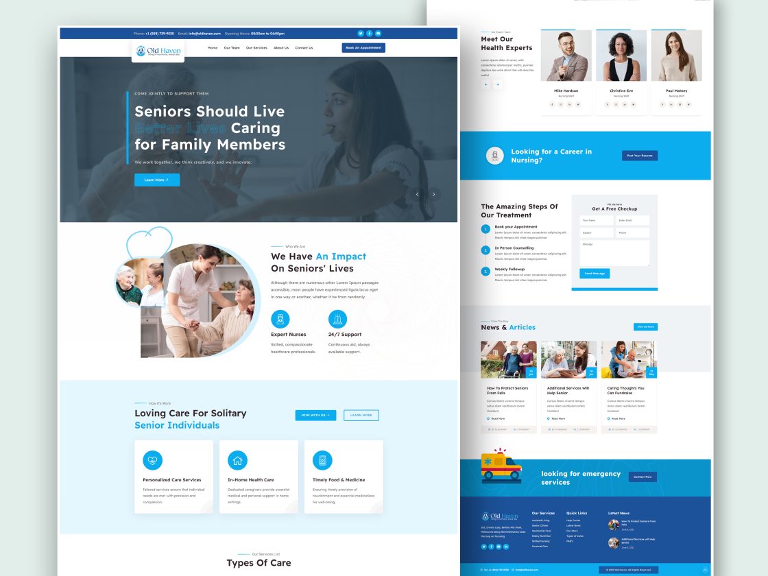 Old Haven Senior Care Website Design